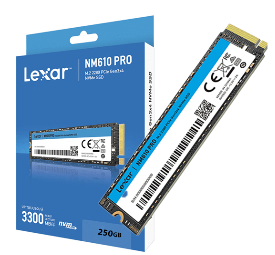 SSD NVMe Lexar NM610 Pro 250Gb M.1 2280 PCIe Gen3x4