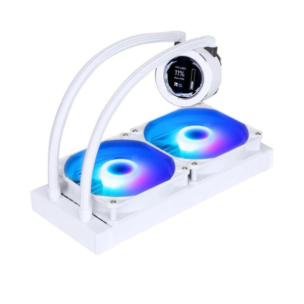 Tản nhiệt nước AIO Sama SM240LD (Màu trắng, 2 Fan, có LCD hiển thị nhiệt độ)