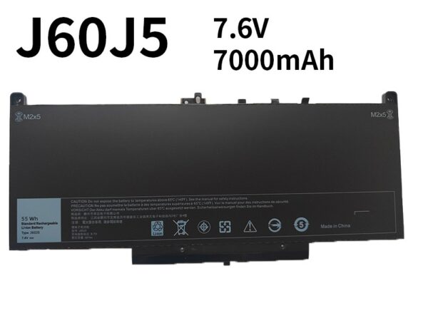 Pin Laptop Dell Latitude E7270, 7470 (55Wh-7.6V-7000mAH) J60J5 - Hình ảnh 2