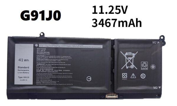Pin laptop Dell Latitude 3320 3420 3520, Vostro 3510 3511 3515 5310 5410 5415 5510 5515, Inspiron 5418 5518 7415, G91J0 (41Wh-11.25V-3467mAH) - Hình ảnh 2
