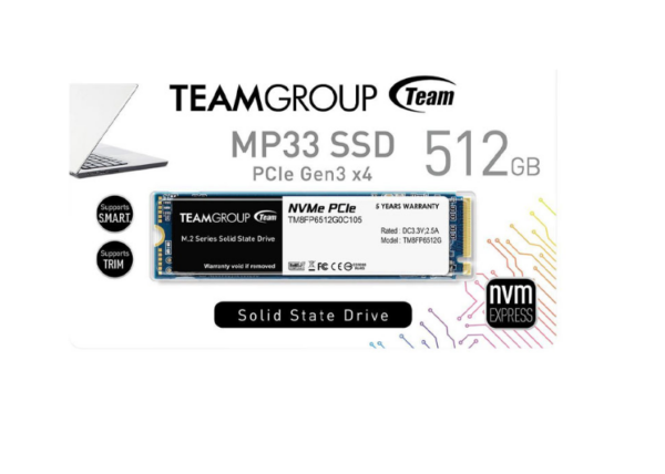 Ổ cứng SSD NVMe 512Gb TeamGroup M2.2280 PCI-e Gen3x4 MP33