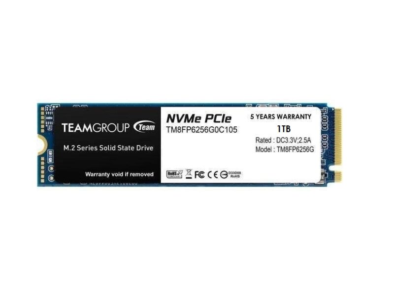 Ổ cứng SSD NVMe 1TB. Hiệu TeamGroup M2.2280 PCI-E Gen 3x4 MP33 1Tb